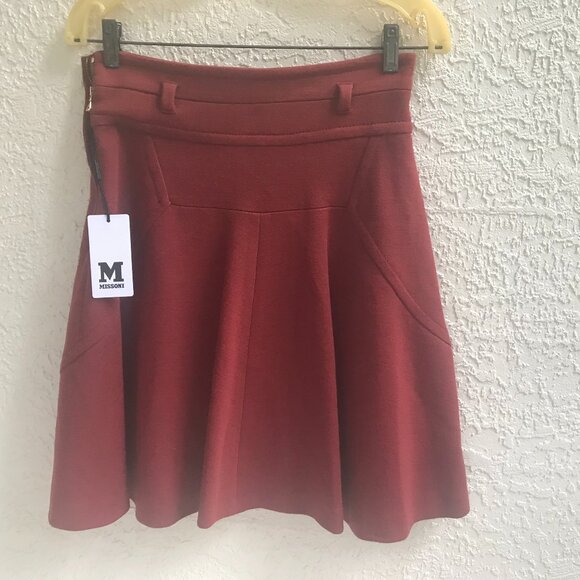 MISSONI SKIRT SZ 6 SZ 42   RUST WOOL  Blend $375 NWT - Picture 3 of 14